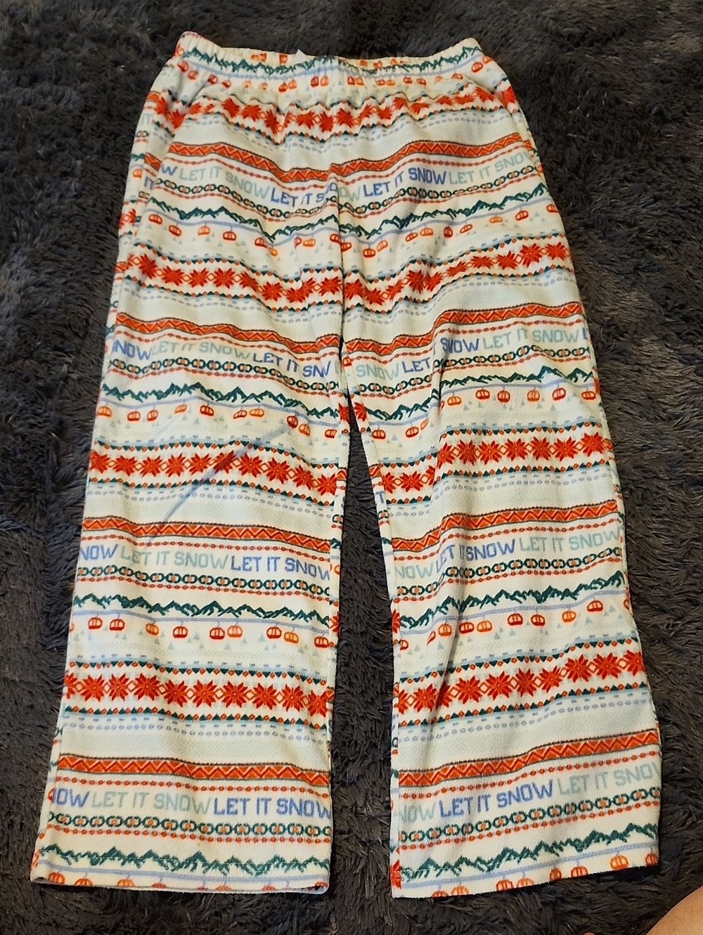 Wondershop White Pajama Pants with Orange & Green Holiday Print